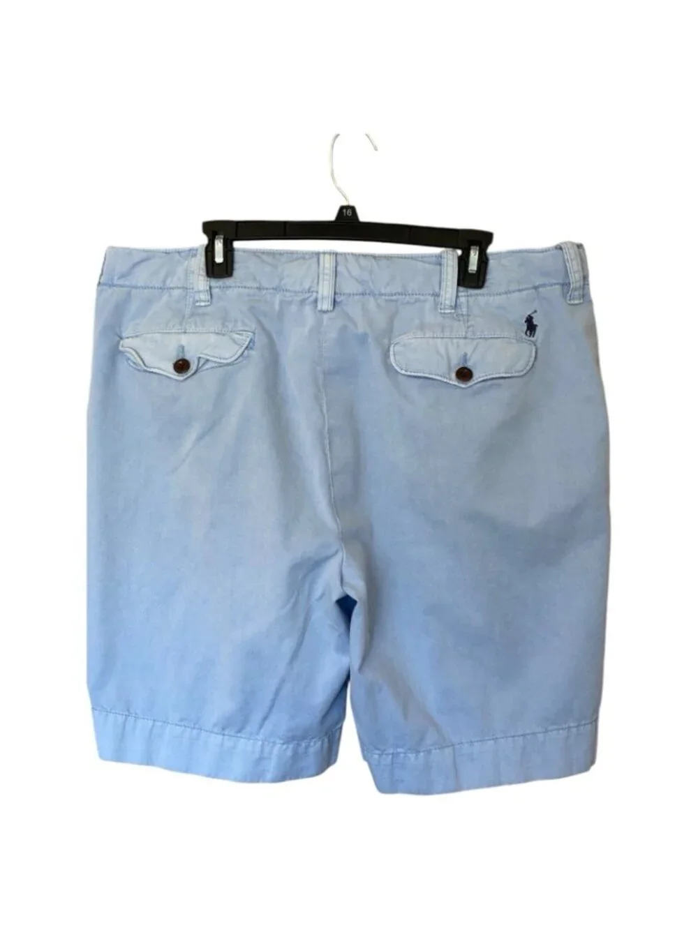 Polo Ralph Lauren Shorts Men 38 Light Blue Flat Front Casual Summer Beach Cotton